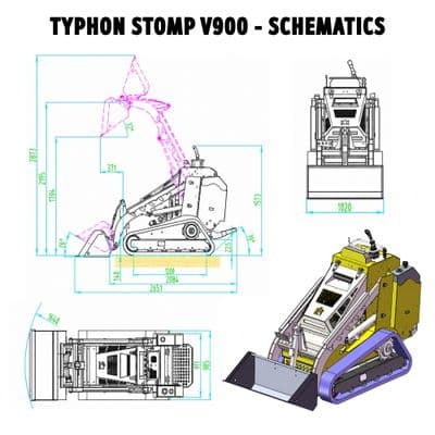 Brand New TYPHON STOMP V900 1.4 Ton Mini Track Loader Dual Auxiliary Hydraulics & Kubota D1105 (Red Edition) thumbnail 4