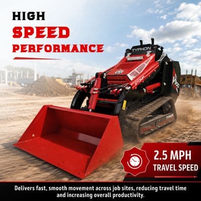 Brand New TYPHON STOMP V900 1.4 Ton Mini Track Loader Dual Auxiliary Hydraulics & Kubota D1105 (Red Edition) thumbnail 9