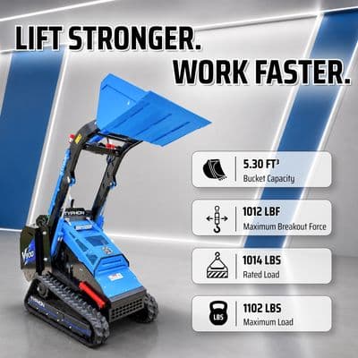 Brand New TYPHON STOMP V900 Mini Track Loader Kubota D1105 25HP Diesel Stand-On (Blue Edition) thumbnail 9