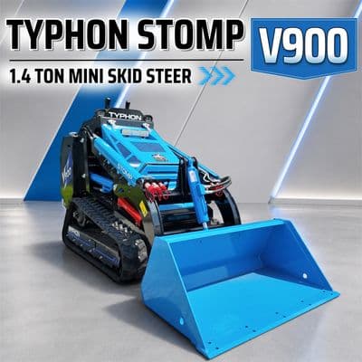 Brand New TYPHON STOMP V900 Mini Track Loader Kubota D1105 25HP Diesel Stand-On (Blue Edition) thumbnail 10