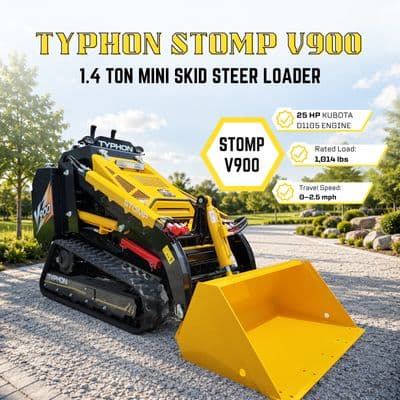 Brand New TYPHON STOMP V900 1.4-Ton Compact Track Loader 25HP Kubota Diesel (Yellow Edition) thumbnail 10