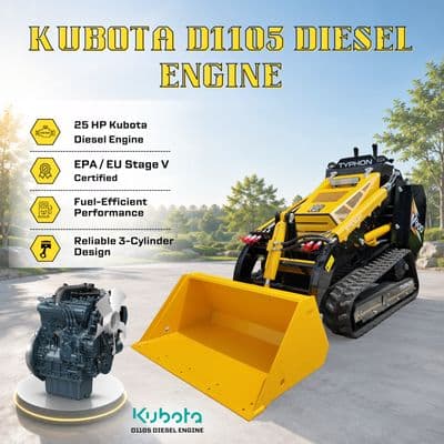 Brand New TYPHON STOMP V900 1.4-Ton Compact Track Loader 25HP Kubota Diesel (Yellow Edition) thumbnail 5