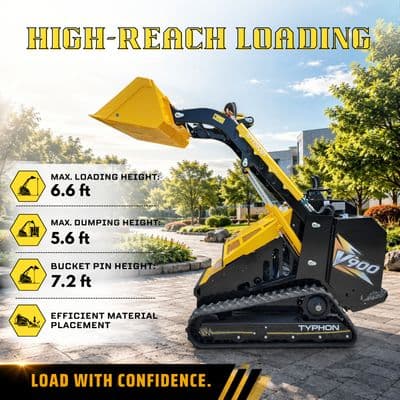 Brand New TYPHON STOMP V900 1.4-Ton Compact Track Loader 25HP Kubota Diesel (Yellow Edition) thumbnail 7