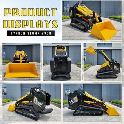 Brand New TYPHON STOMP V900 1.4-Ton Compact Track Loader 25HP Kubota Diesel (Yellow Edition) thumbnail 12