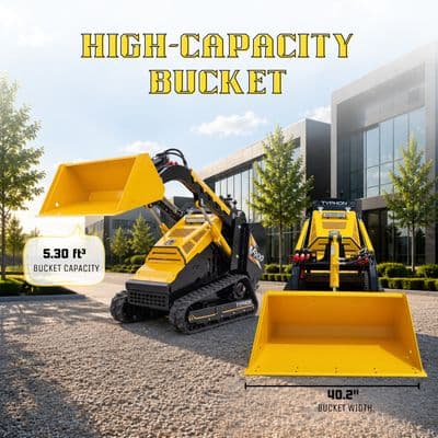 Brand New TYPHON STOMP V900 1.4-Ton Compact Track Loader 25HP Kubota Diesel (Yellow Edition) thumbnail 11