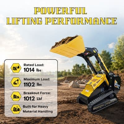 Brand New TYPHON STOMP V900 1.4-Ton Compact Track Loader 25HP Kubota Diesel (Yellow Edition) thumbnail 9