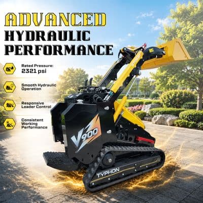 Brand New TYPHON STOMP V900 1.4-Ton Compact Track Loader 25HP Kubota Diesel (Yellow Edition) thumbnail 8