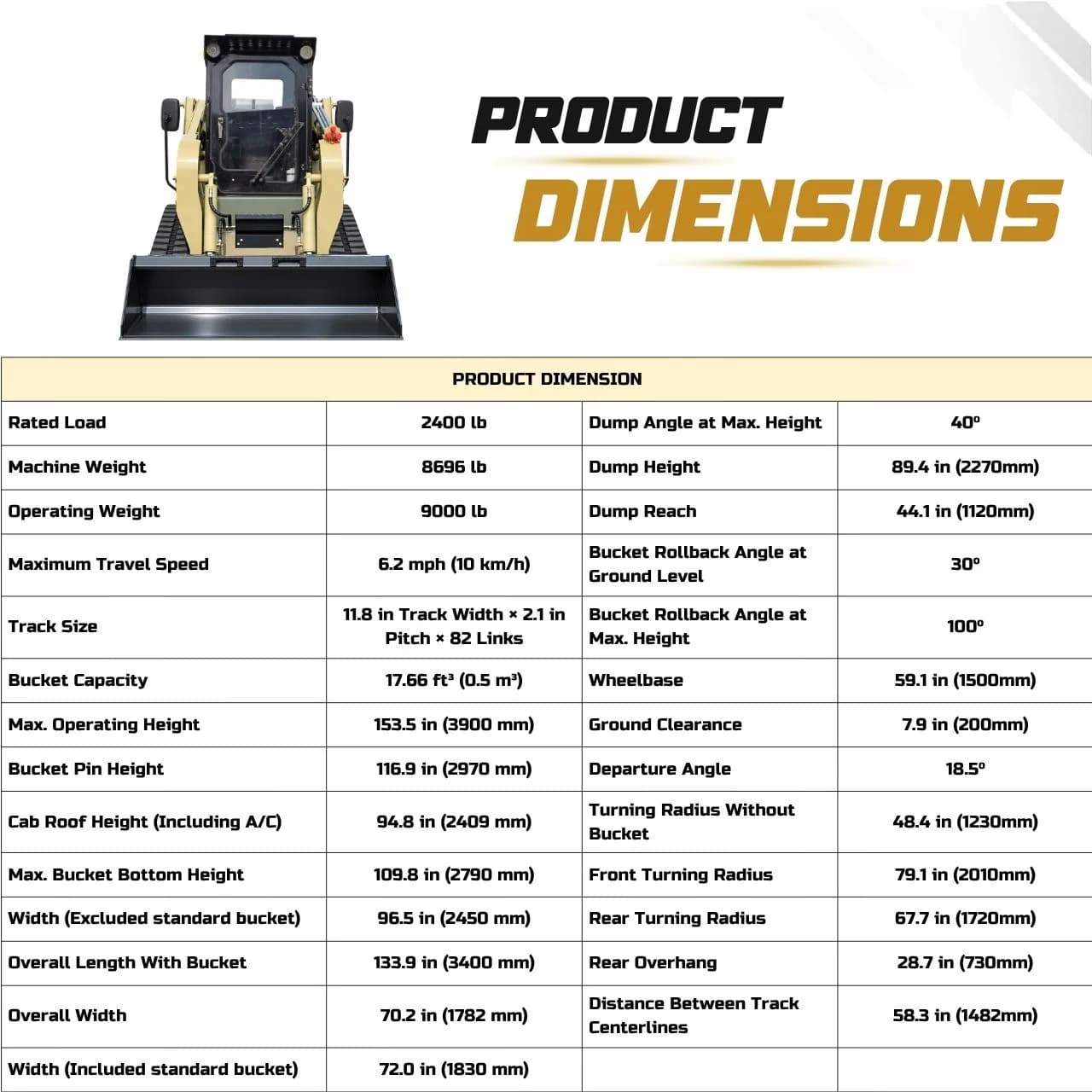TYPHON STOMP 65 PROPACT 9,000 lb Tracked Skid Steer – 74 HP Cummins & AC/Heat Cab thumbnail 2