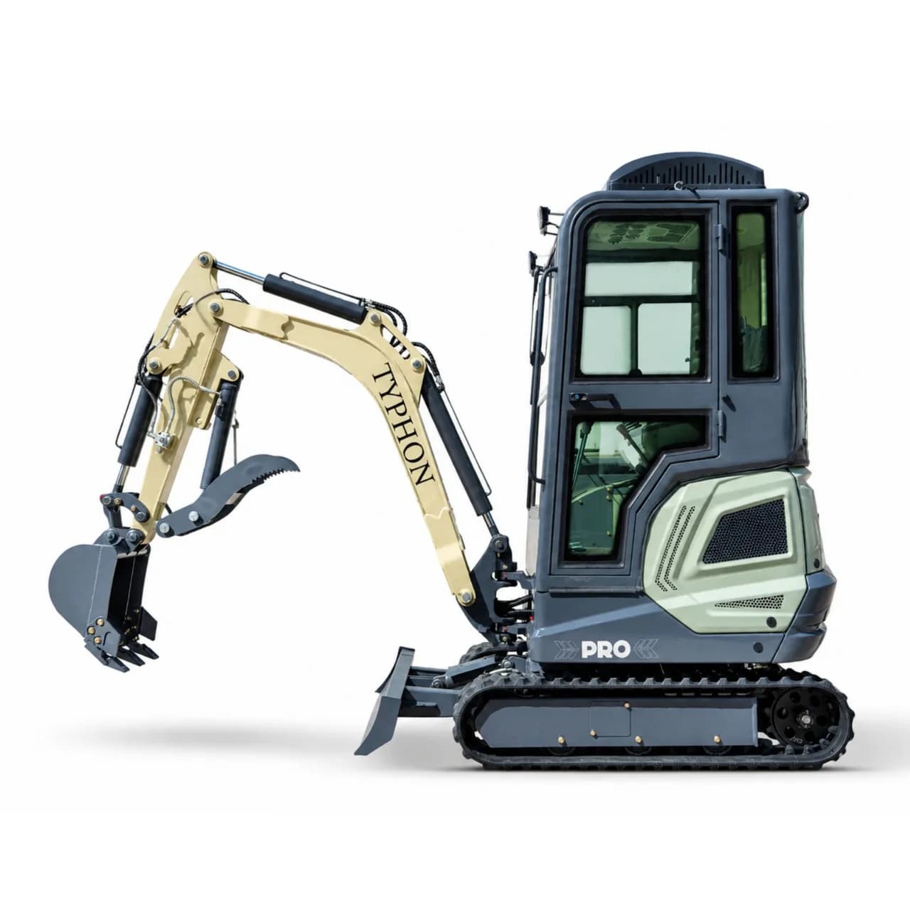 TYPHON TERROR XVII PRO Prestige 4,000 lb Mini Excavator – Kubota D902, Boom Swing & AC/Heat thumbnail 5