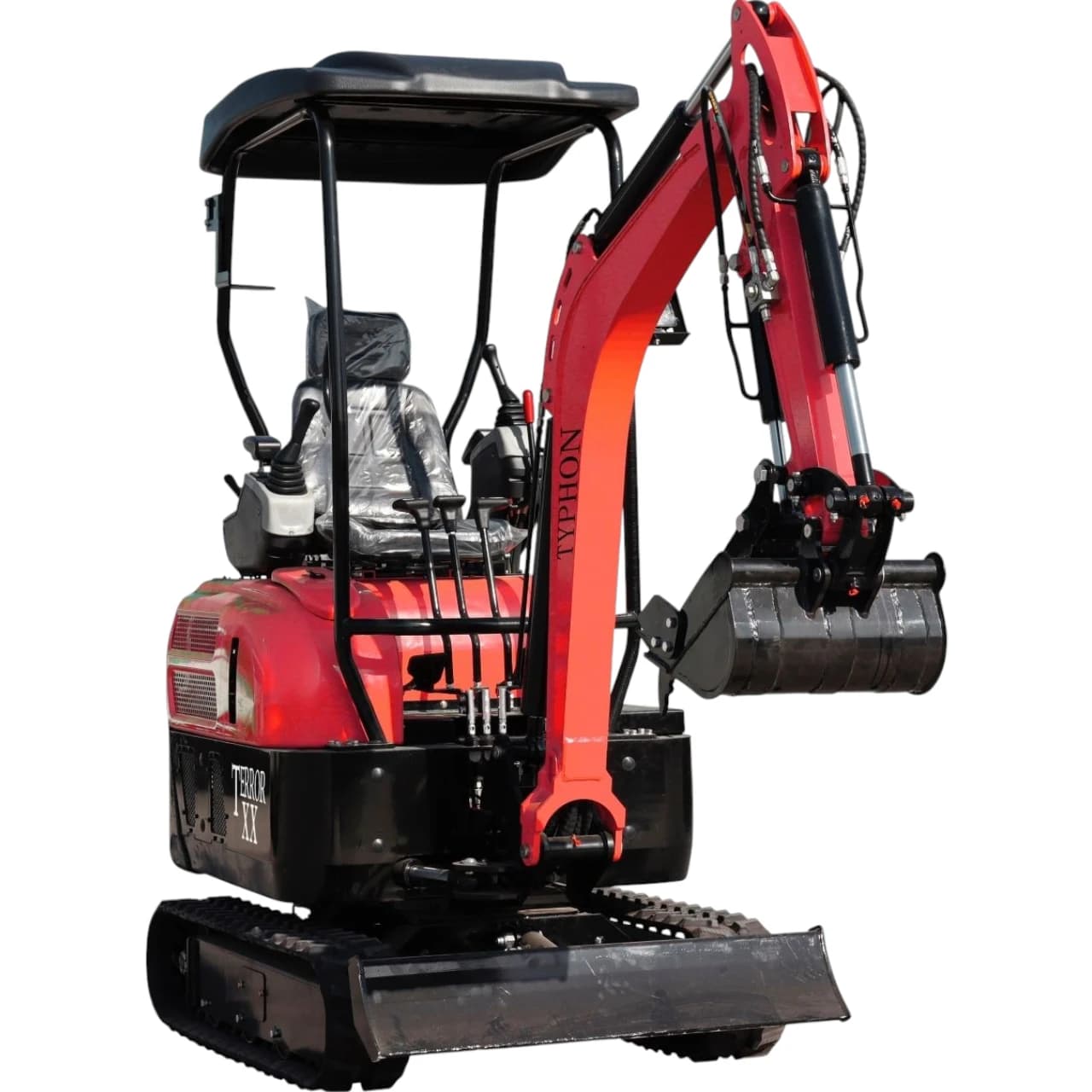 2025 4,000 lb TYPHON TERROR XX Mini Excavator Rubber Track Kubota D902 Diesel (Red Edition)