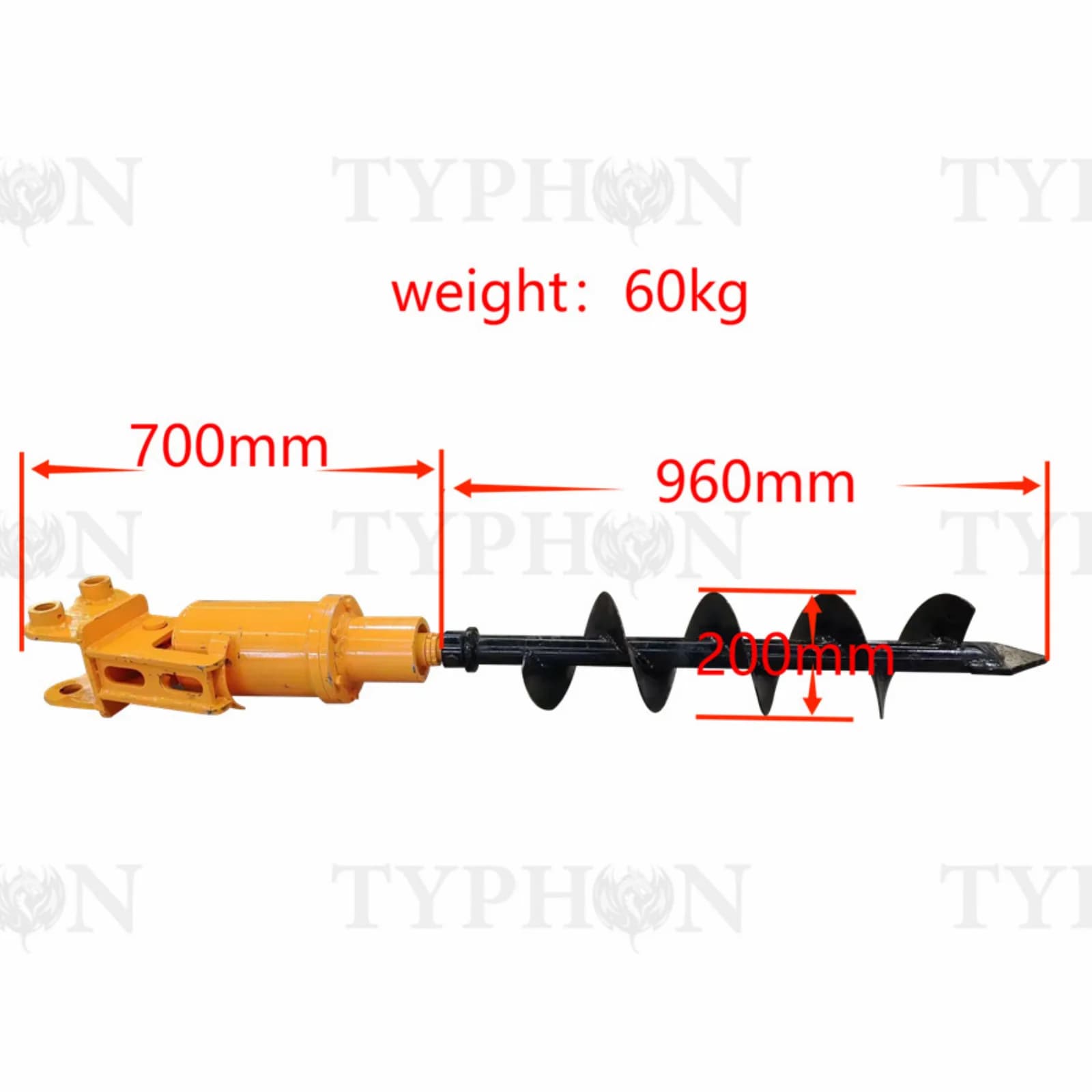 2.5 ton Excavator Attachment Hydraulic Earth Auger Post Hole Digger 8inch Diameter TERROR X2 PRO thumbnail 2