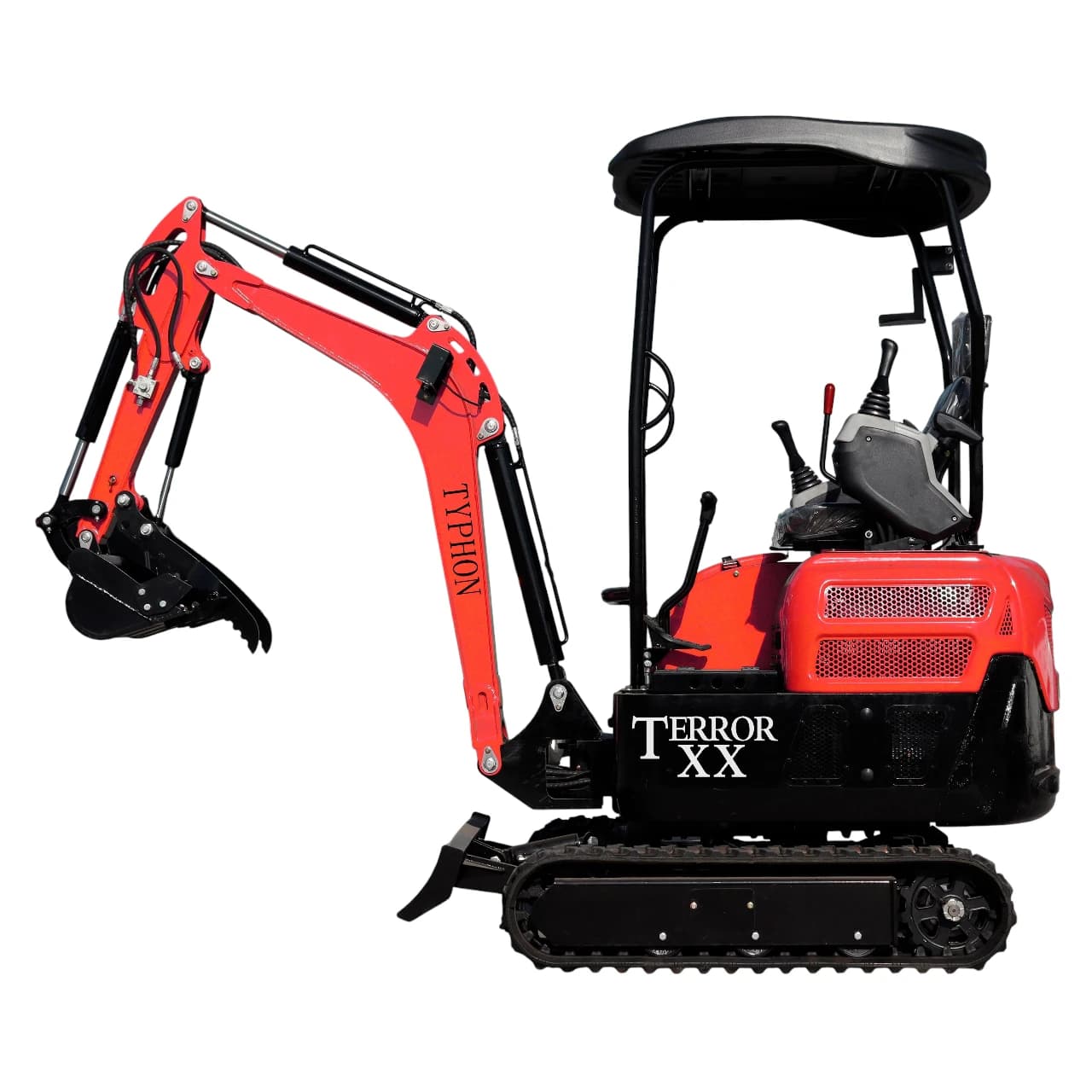 2025 4,000 lb TYPHON TERROR XX Mini Excavator Rubber Track Kubota D902 Diesel (Red Edition) thumbnail 3