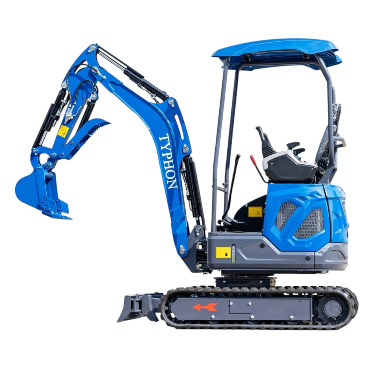 TYPHON TERROR XIX STORM Mini Excavator – 4000lbs Trench Digger with Boom Swing, Canopy, Retractable Tracks thumbnail 4