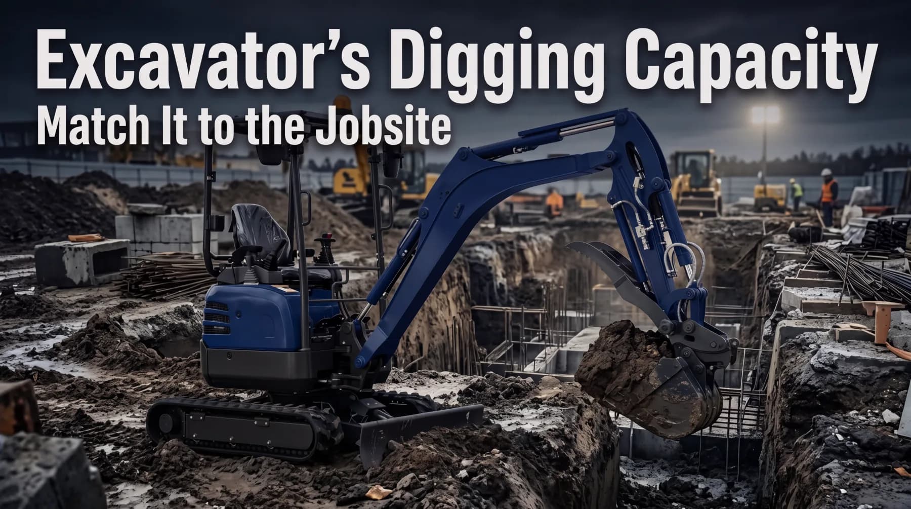 Excavator's Digging Capacity to Match the Jobsite