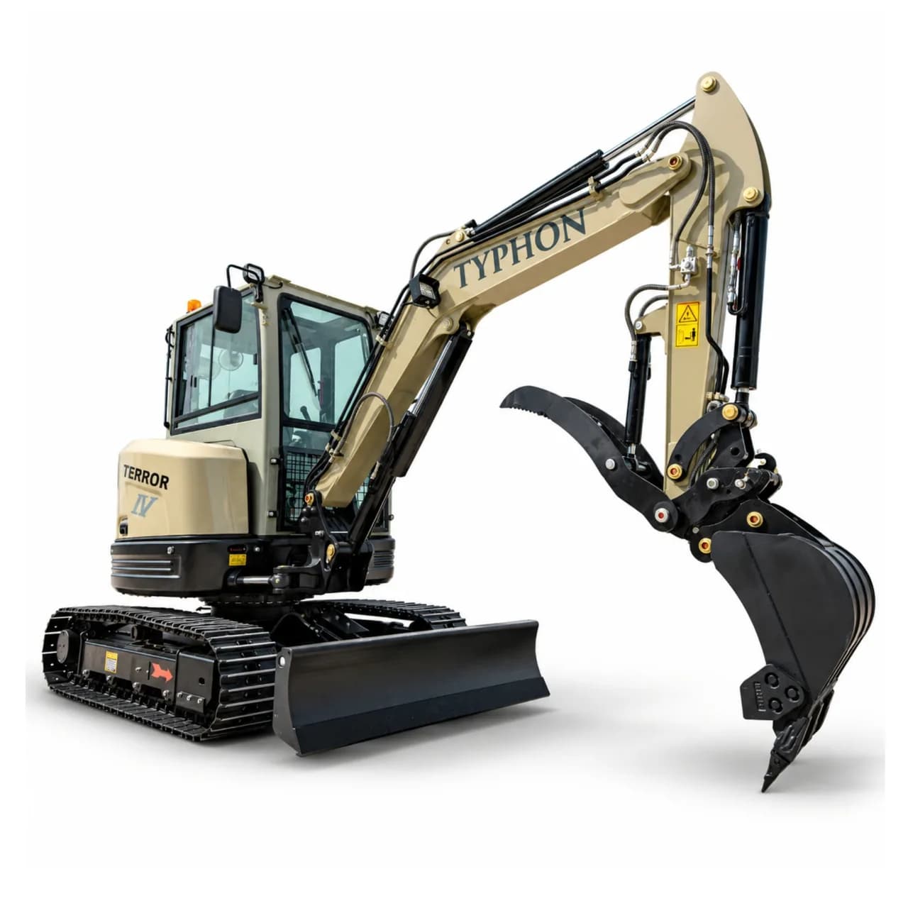 TYPHON TERROR IV PROPACT 9,000 lb Mini Excavator – Kubota D1703, AC/Heat Cab & Metal Tracks