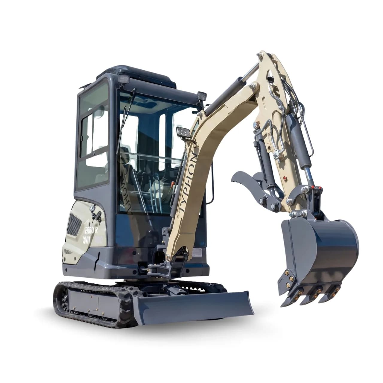 TYPHON TERROR XVII PRO Prestige 4,000 lb Mini Excavator – Kubota D902, Boom Swing & AC/Heat